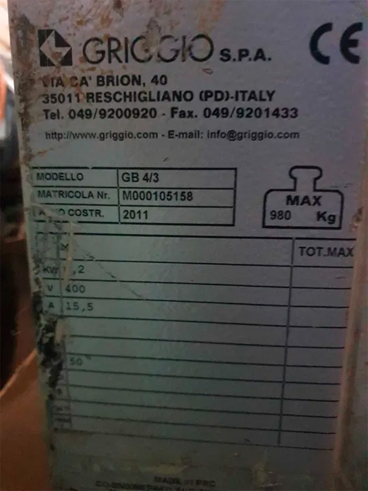 Кромкооблицовочный станок GRIGGIO GB 4/3